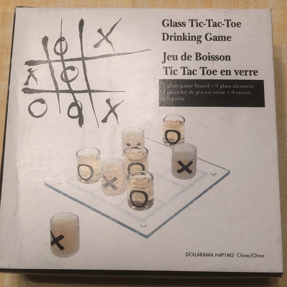 Glass TIC-TAC-TOE drinking set game - Picture 2 of 7